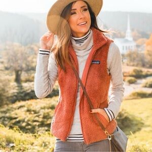 Patagonia Women's Los Gatos Fleece Vest Red Orange Rust Sz M